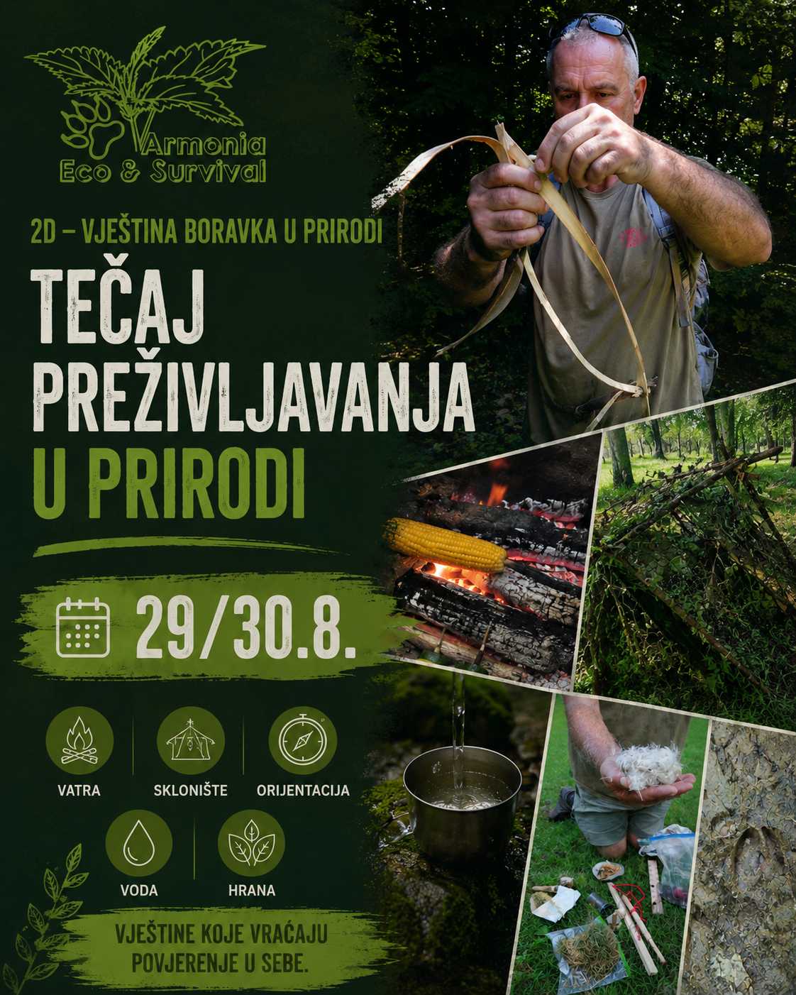 2d TEČAJ PREŽIVLJAVANJA U PRIRODI (BUSHCRAFT) RANA PRIJAVA S POPUSTOM!