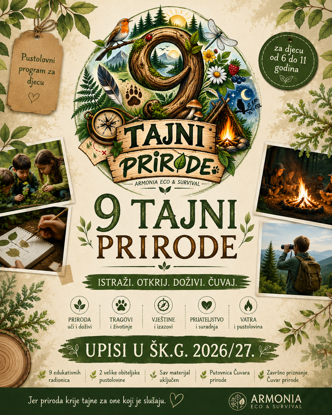9 TAJNI PRIRODE: Istraži. Nauči. Napravi. Snađi se. Čuvaj prirodu.